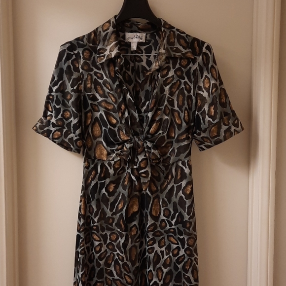 Joseph Ribkoff Metallic Leopard Print Dress - Picture 3 of 17